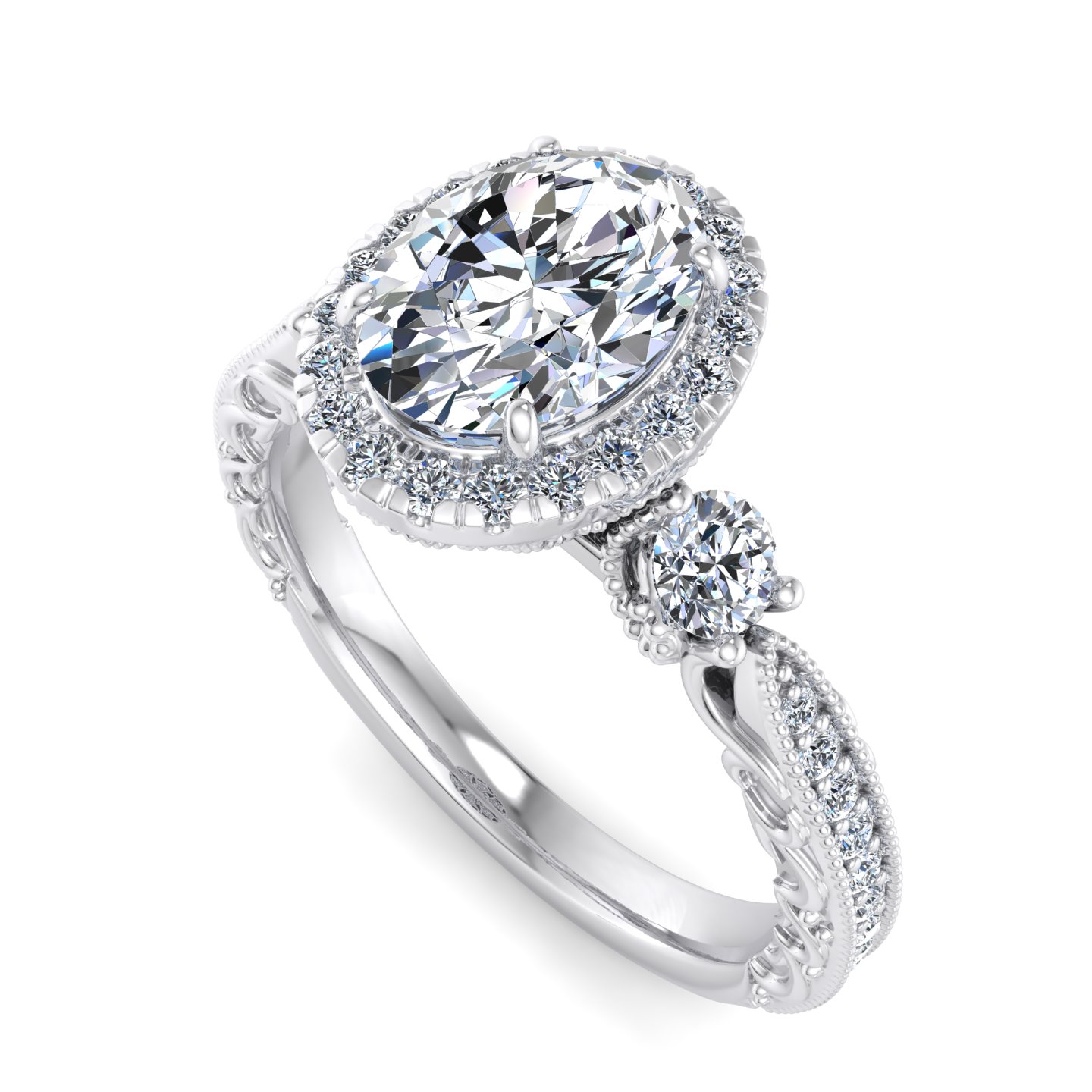 Winter Halo Engagement Ring